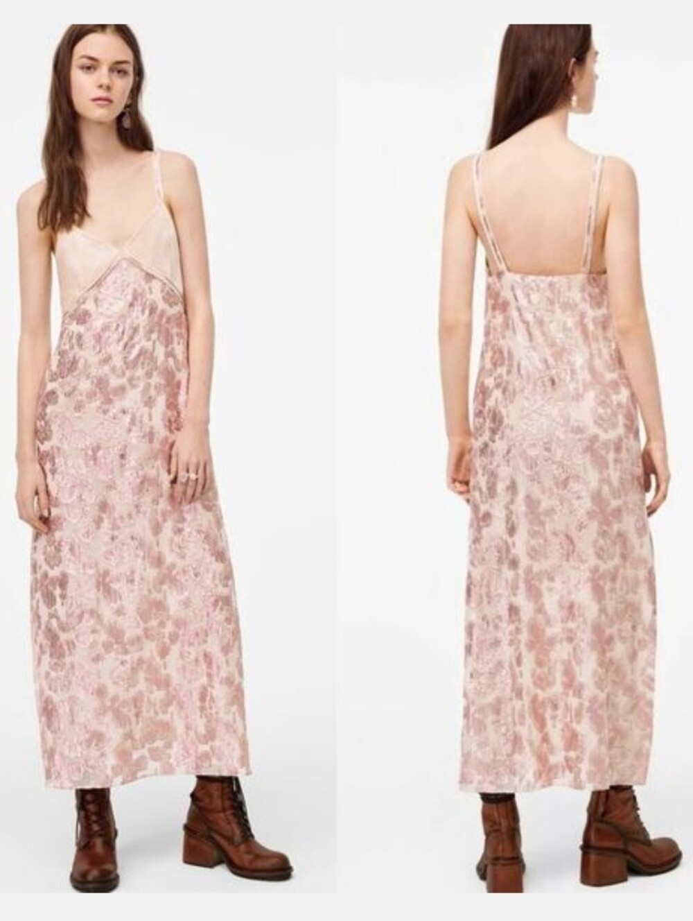 Zara LIMITED EDITION Pink JACQUARD DRESS Size M New - Picture 11 of 11